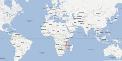 Le Mozambique sur la carte du monde