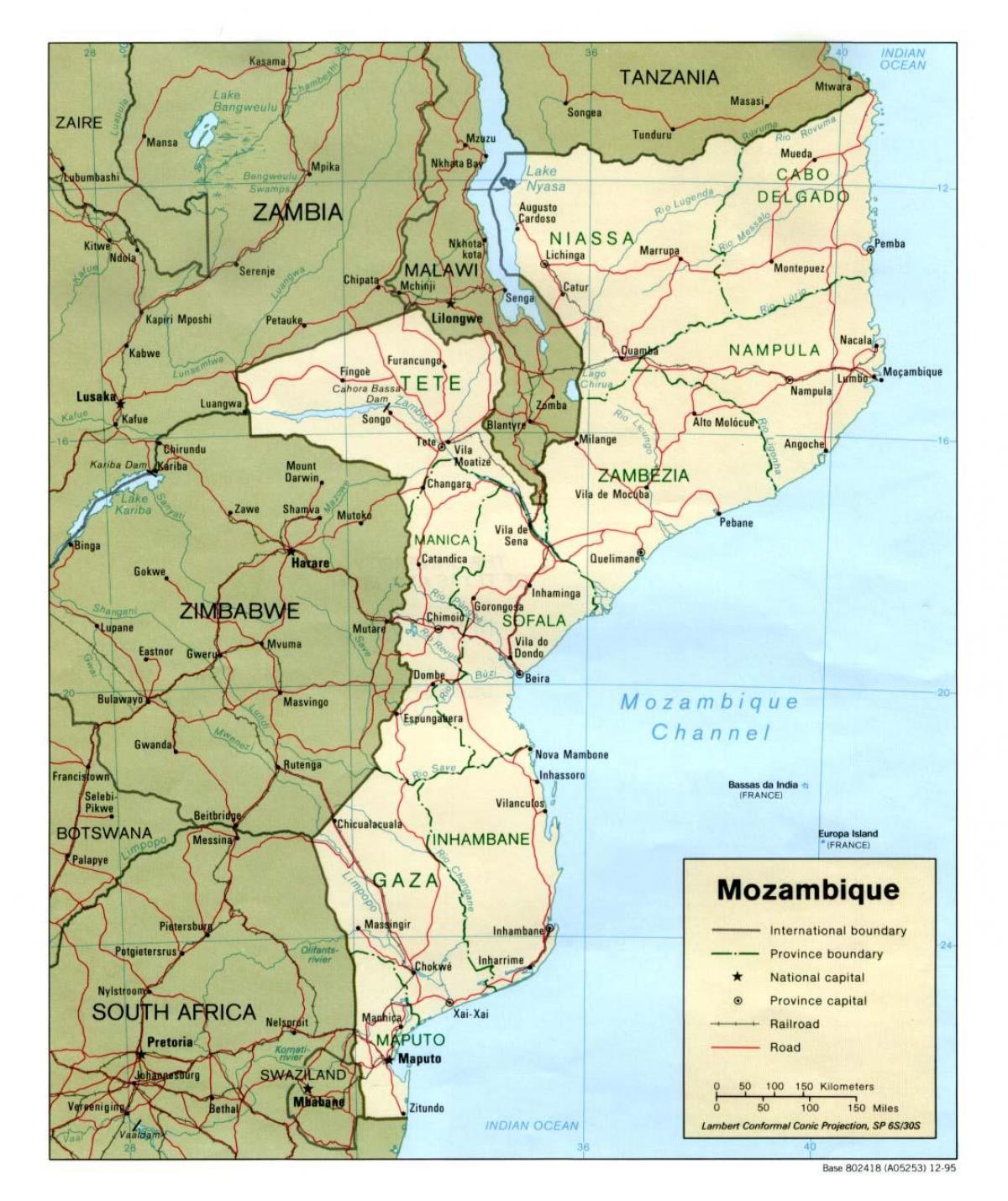 carte du mozambique