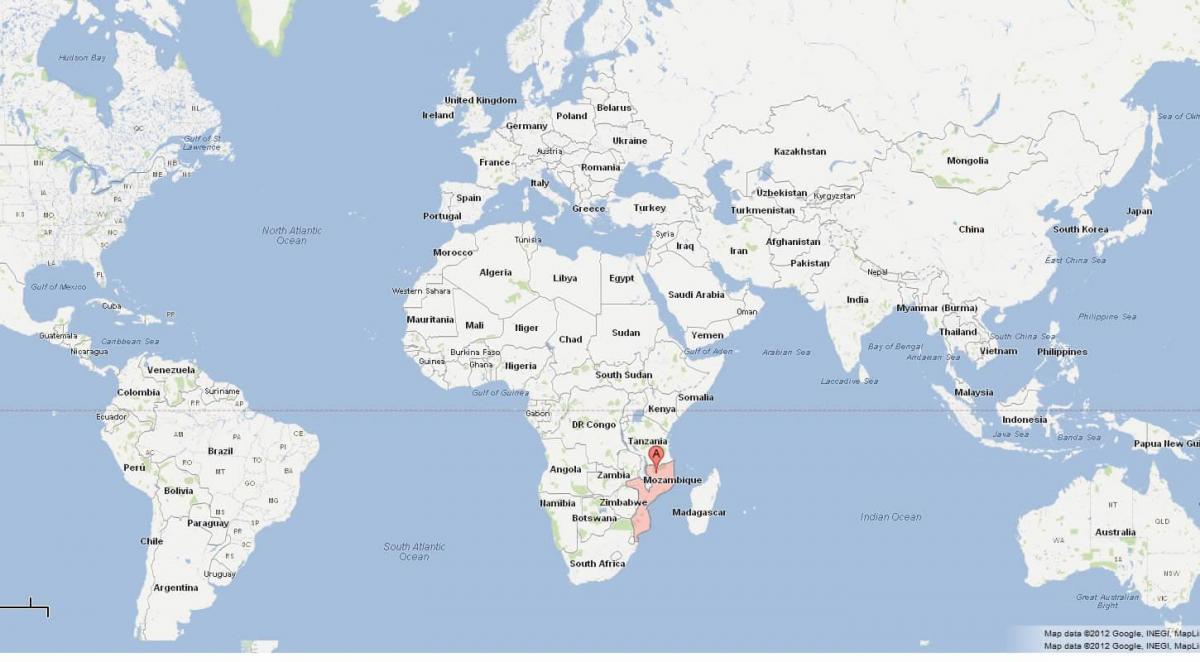 Le Mozambique sur la carte du monde